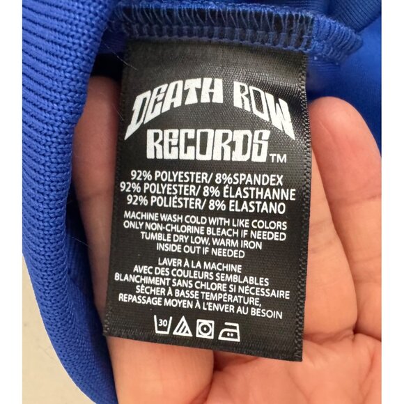 Death Row Records Logo Sweatpants Blue Velour 2XL street wear baggy - Picture 10 of 10
